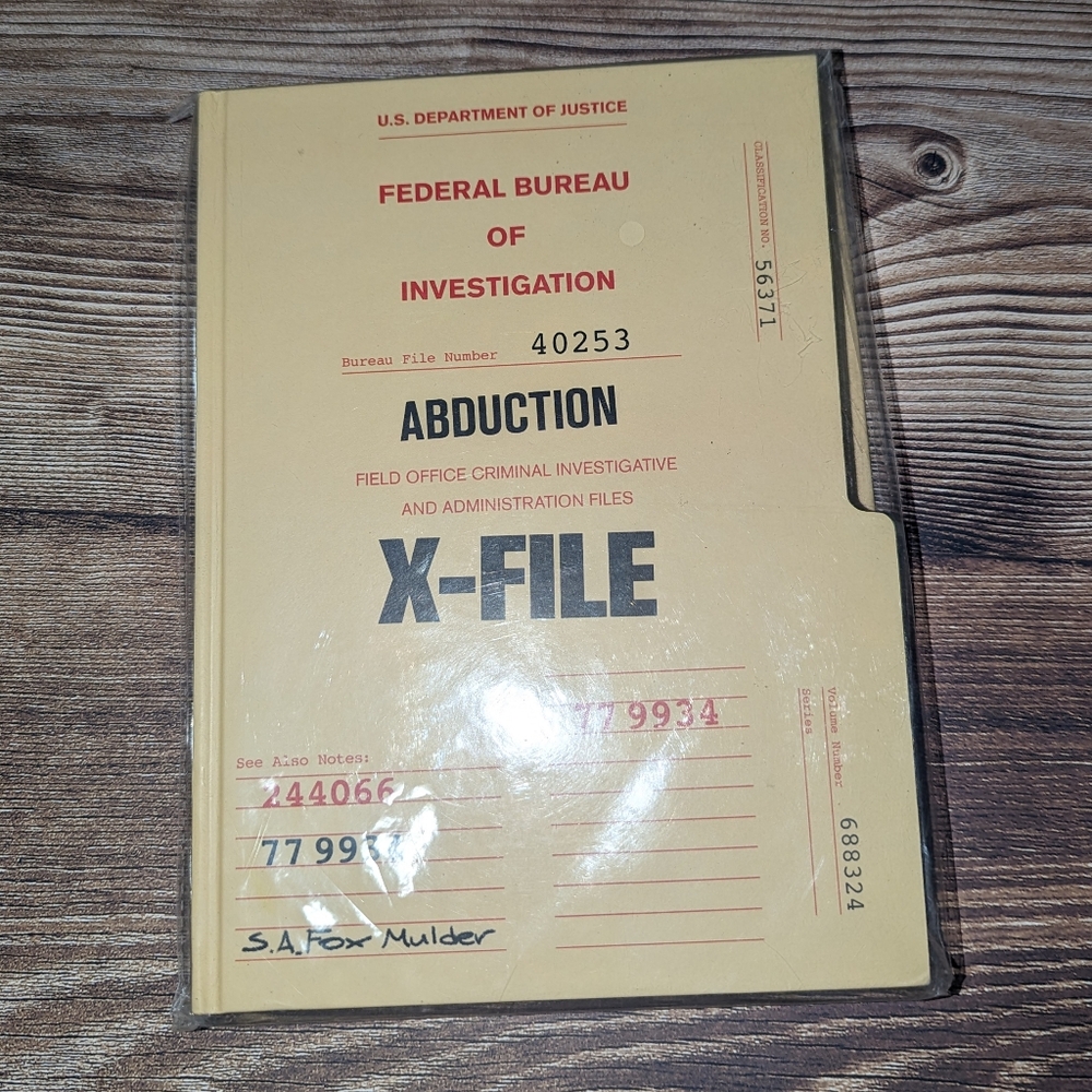 3/$25 FBI X-File Notebook Journal Sealed New